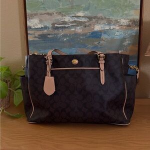 COACH Peyton Tote-Brown, Beige, & Mahogany | Diaper/Work Bag